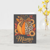 Mama Thanksgiving Leopard Pumpkin Sunflower Coquet カード (黄色い花)