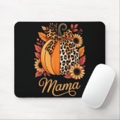 Mama Thanksgiving Leopard Pumpkin Sunflower Coquet マウスパッド (マウス)
