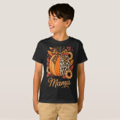 Mama Thanksgiving Leopard Pumpkin Sunflower Coquet Tシャツ (正面フル)