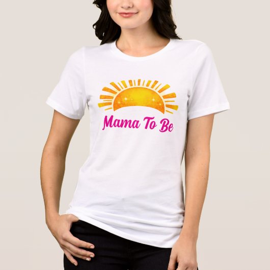 Mama To Be Dreamy Pink And Gold トライブレンドＴシャツ (正面)