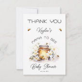 Mama to Bee Flowers and Bees Honey Baby Shower サンキューカード (正面)