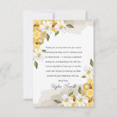 Mama to Bee Flowers and Bees Honey Baby Shower サンキューカード (裏面)