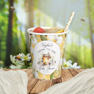 Mama to Bee Flowers and Bees Honey Baby Shower 紙コップ