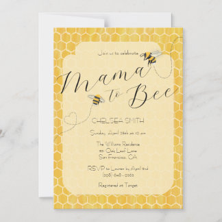 Mama to Bee Honeybee Baby Shower マグネット招待状