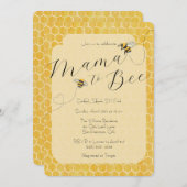 Mama to Bee Honeybee Baby Shower 招待状 (正面/裏面)
