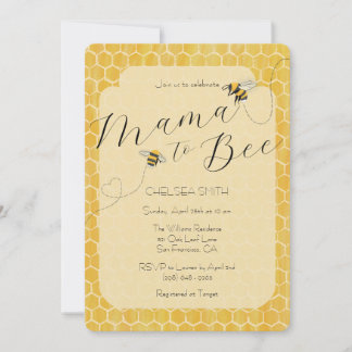 Mama to Bee Honeybee Baby Shower 招待状