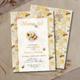 Mama to Bee Honeycomb Bee Custom Baby Shower 招待状