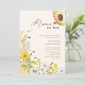 Mama to Bee Wildflowers Honeycomb Baby Shower 招待状 (スタンド正面)