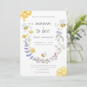 Mama to beywilflowers素朴 Baby Shower 招待状 (スタンド正面)