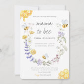Mama to beywilflowers素朴 Baby Shower 招待状 (正面)
