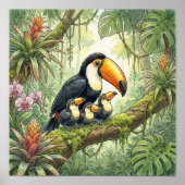 Mama Toucan and Chicks Nursery ポスター (正面)