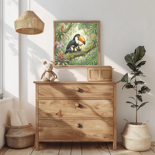 Mama Toucan and Chicks Nursery ポスター