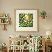 Mama Tree Frog and Froglets Nursery ポスター