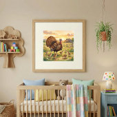 Mama Turkey and Poults Nursery ポスター