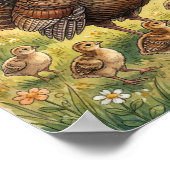 Mama Turkey and Poults Nursery ポスター (角)