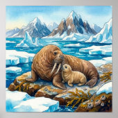 Mama Walrus and Calf Nursery ポスター (正面)