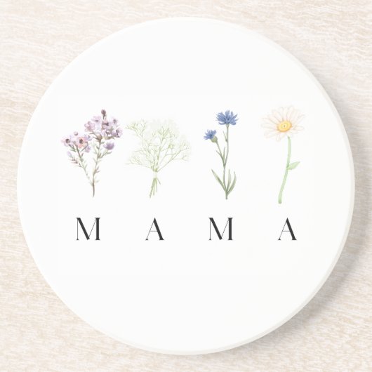 Mama Wild Floral Mother’s Day or Birthday Gift コースター (正面)