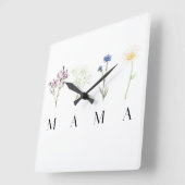 Mama Wild Floral Mother’s Day or Birthday Gift スクエア壁時計 (傾斜)