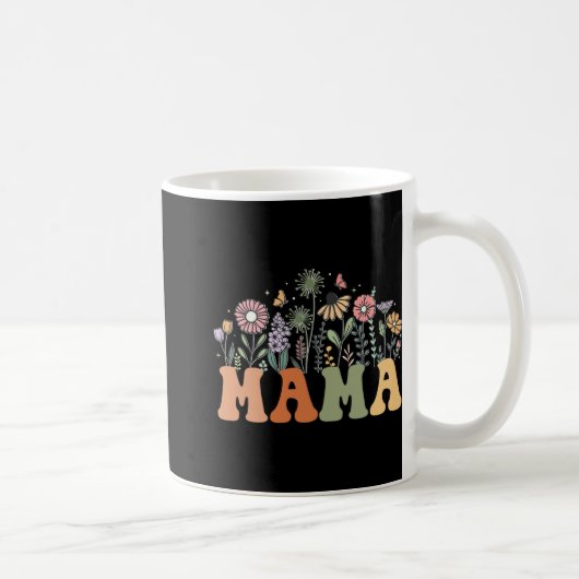 Mama Wildflower Floral Birthday Baby Shower New Ma コーヒーマグカップ (右)
