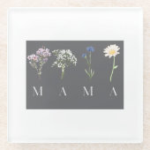 Mama Wildflower Mother’s Day & Birthday ガラスコースター (正面)