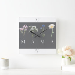 Mama Wildflower Mother’s Day & Birthday スクエア壁時計