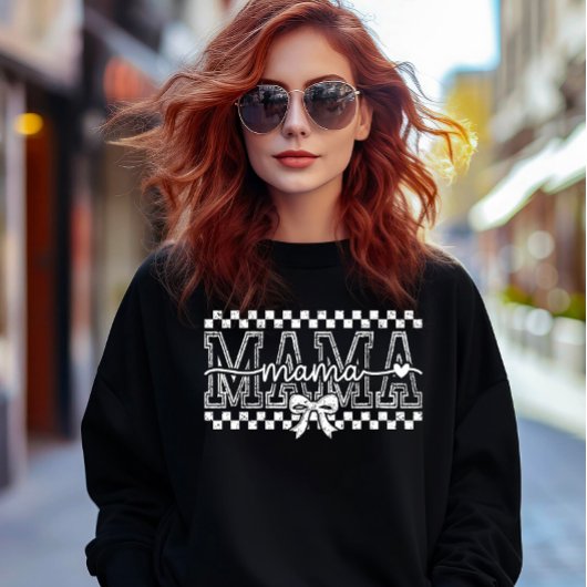 MAMA with Checks and a Bow スウェットシャツ