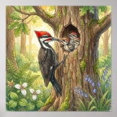 Mama Woodpecker and Chicks Nursery ポスター (正面)