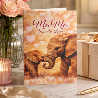 Mama You Are Loved Elephant Mother’s Day Card  カード