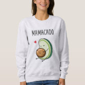 MAMACADO 面白い 妊娠Tシャツ | アボカドママ スウェットシャツ (正面)