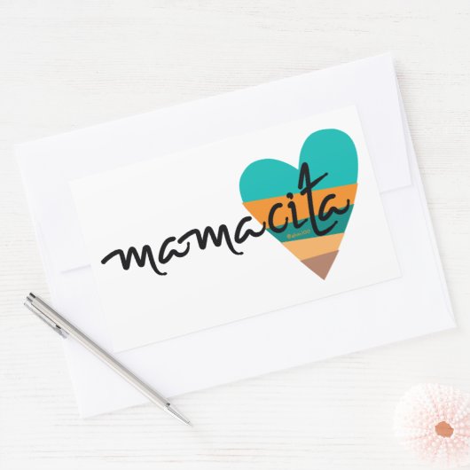 Mamacita ・ 80のハート 長方形シール (封筒)