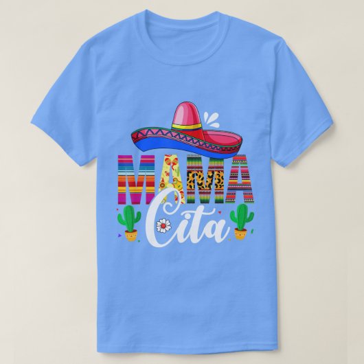 Mamacita Cinco De Mayo Leopard Fiesta Mexican Moth Tシャツ (デザイン正面)