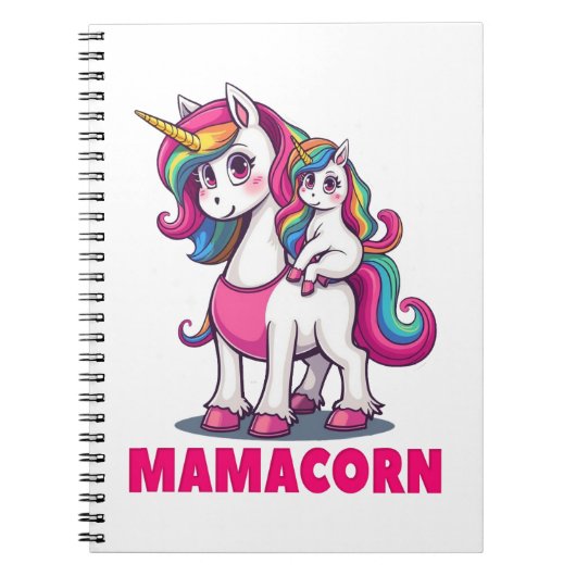 Mamacorn – 魔法の一角獣ママ ノートブック (正面)