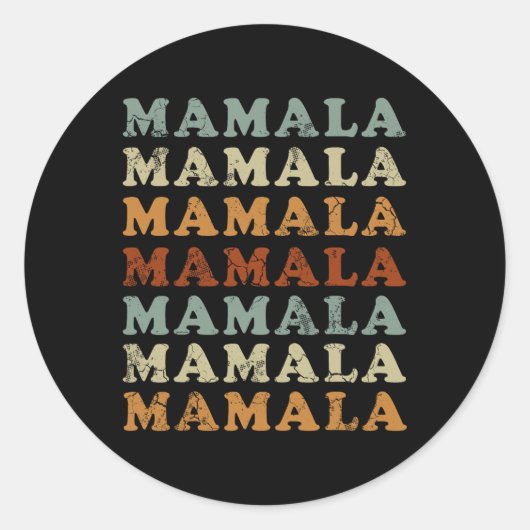 Mamala Kamala Harris &#';24民主党員 ラウンドシール (正面)