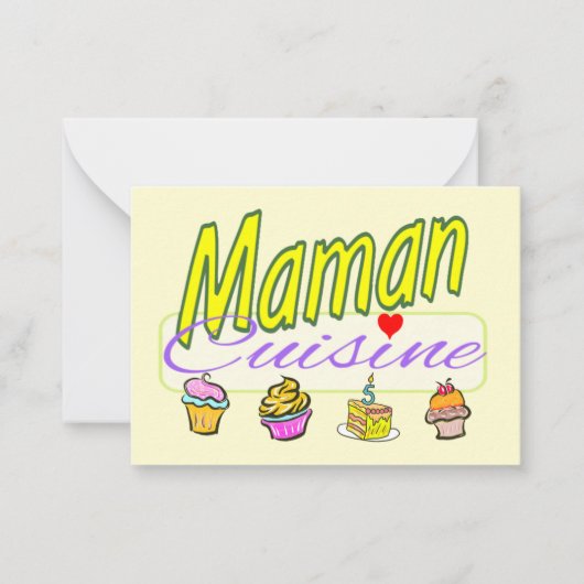 Mamam cuisine des gâteaux sur carte à écrire. ノートカード (正面)