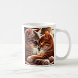 Maman chat et son chaton tout mignon. コーヒーマグカップ