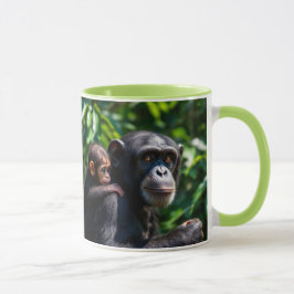 Maman chimpanzés promène son bébé. マグカップ