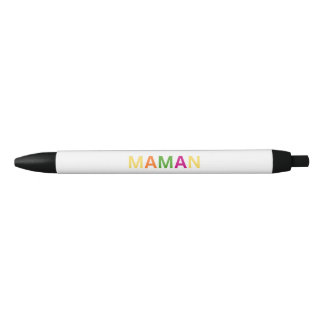 "MAMAN" Cute Pastel Colorful Pen 黒ボールペン