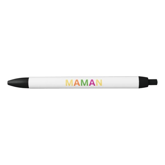 "MAMAN" Cute Pastel Colorful Pen 黒ボールペン (正面)
