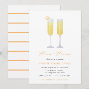 MamasとMimosas Momosa Baby ShowerまたはSip & See 招待状
