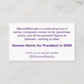 Mamas4Kamalaカード 名刺 (裏面)