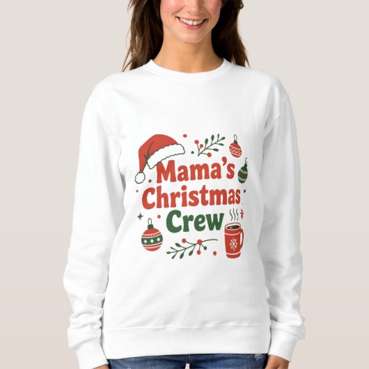 Mama's Christmas crew merry festive スウェットシャツ (正面)