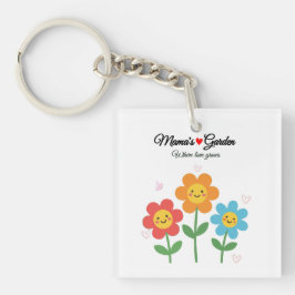  Mama's Garden Where Love Grows | Floral Typograph キーホルダー