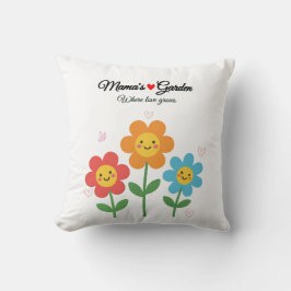  Mama's Garden Where Love Grows | Floral Typograph クッション