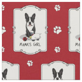 Mama's Girl #2 Boston Terrier （黒） - Cute Dog ファブリック (クローズアップ)
