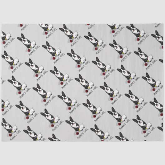 Mama's Girl #2 Boston Terrier （黒） - Cute Dog 薄葉紙 (正面)