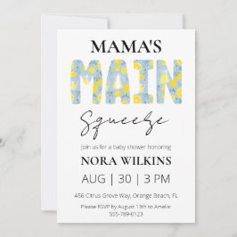 Mama's main squeeze citrus baby shower invitation 招待状