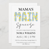 Mama's main squeeze citrus baby shower invitation 招待状 (正面/裏面)