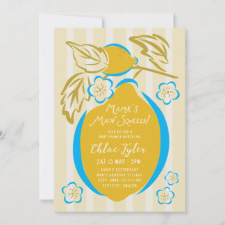 Mama's Main Squeeze Lemon Baby Shower 招待状