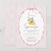 Mama's main Squeeze Lemon Baby Shower 招待状 (正面/裏面)