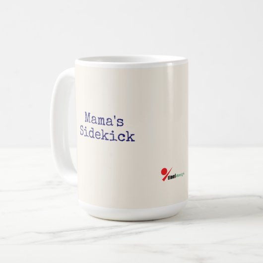 Mama's Sidekick Dog Mom Mug - Navy Blue Farmhouse  コーヒーマグカップ (正面左)